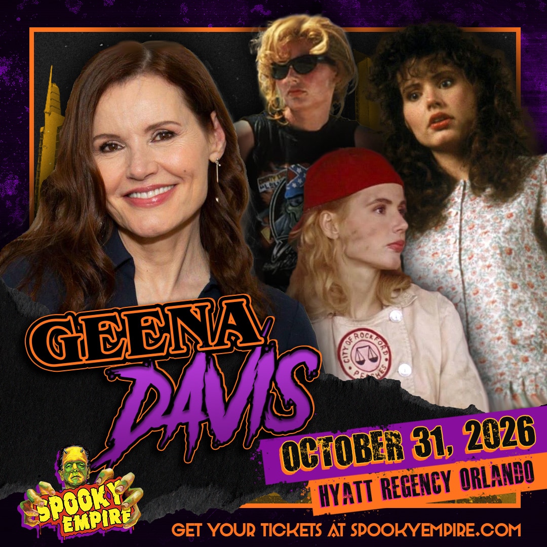 Geena Davis on the official Spooky Empire guest graphic