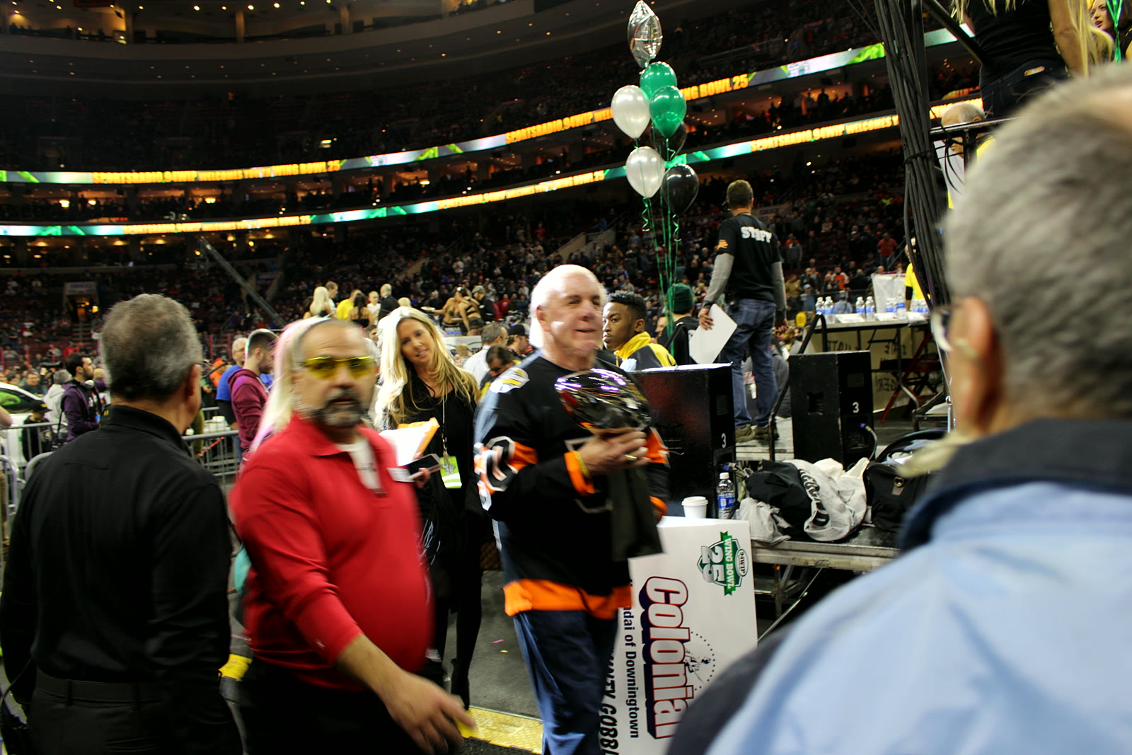 Ric Flair on the floor at Wing Bowl 25, Wells Fargo Center
